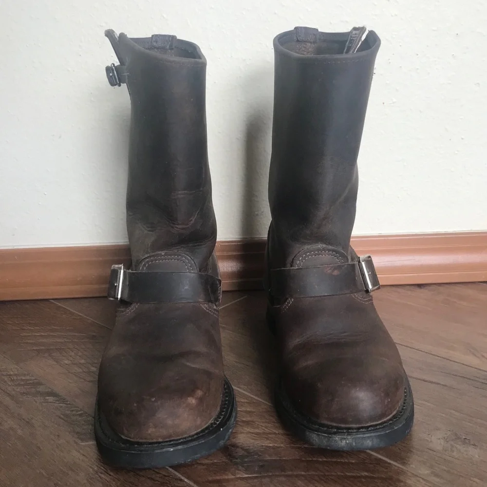 Frye Brown Leather Engineer Boots - Picture 4 of 7